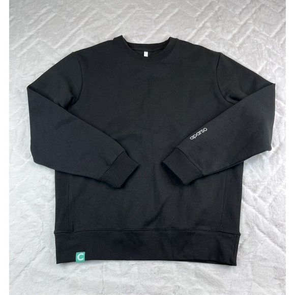 Aparso Sweatshirt Men's (L) Black Crewneck Pullover Swater - Picture 2 of 7